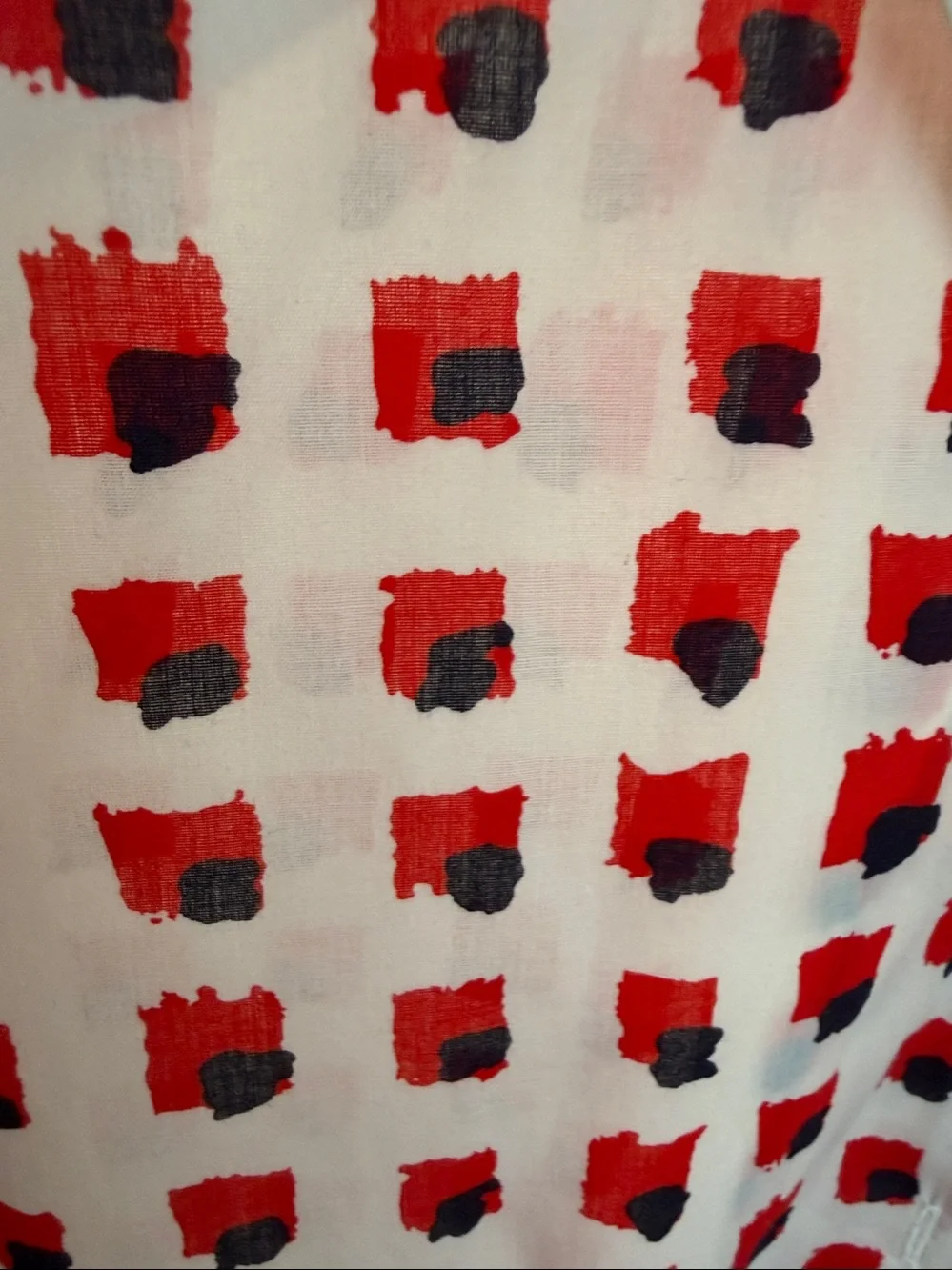 kate spade Cream Blouse with Red and Black Spot Print